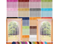 Bestlivings 2er Pack Fadenvorhang Fadengardine Gardine Vorhang 90 cm x 240 cm* Türvorhänge