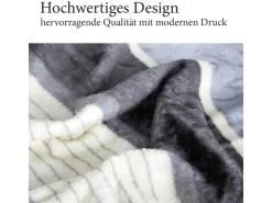 Bestlivings Flanell Kuscheldecke Soft Touch 130 x 170 Bella Casa Hellgrau Ranke