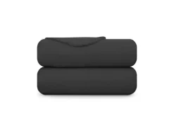 Bestlivings Fleecedecke Mit Kedernaht 130 x 170 cm Schwarz