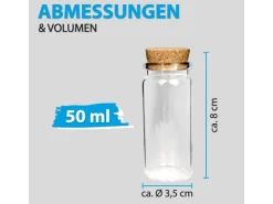 Bestlivings Fläschchen Glas mit Korken 50ml 12er Pack* Ostern