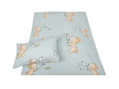 Bestlivings Kinder Bettwäsche 100 x 135 cm & 40 x 60 cm - Bärchen Blau