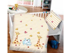 Bestlivings Kinder Bettwäsche 100 x 135 cm & 40 x 60 cm - Elefant & Giraffe* Bettwäsche