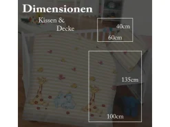 Bestlivings Kinder Bettwäsche 100 x 135 cm & 40 x 60 cm - Elefant & Giraffe* Bettwäsche
