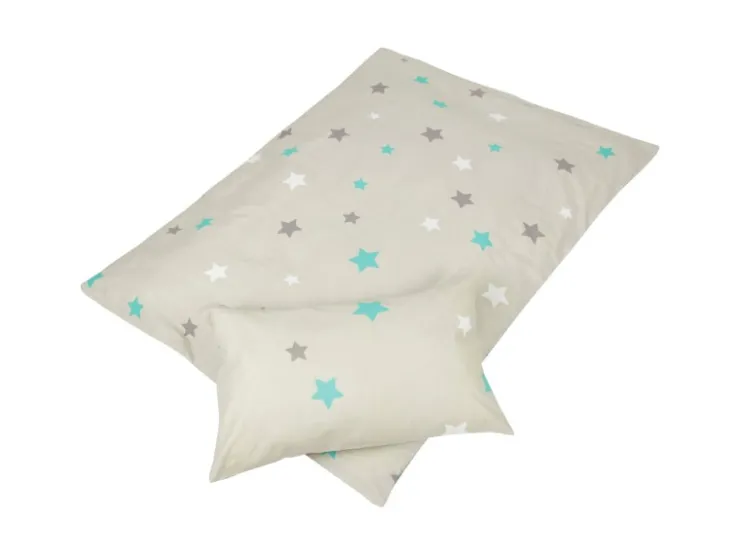 Bestlivings Kinder Bettwäsche 100 x 135 cm & 40 x 60 cm - Sterne Grau