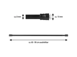 Bestlivings Klemmstange mit Schraubtechnik Schwarz 60 bis 90 cm* Türvorhänge