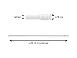 Bestlivings Klemmstangen mit Schraubtechnik Weiß 40 bis 60 cm 2er Pack* Gardinenstangen