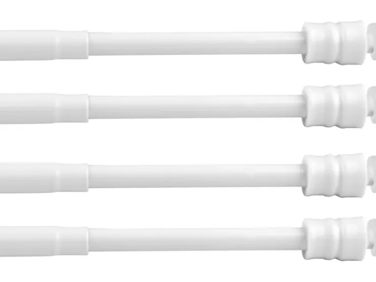 Bestlivings Klemmstangen mit Schraubtechnik Weiß 60 bis 90 cm 4er Pack