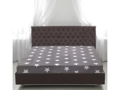 Bestlivings Spannbettlaken Cashmere Touch - 100 x 200 cm Anthrazit Sterne