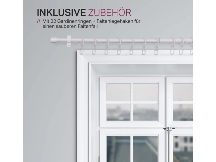 Bestlivings Stilgarnitur Ausziehbar 120 bis 220 cm Weiß* Gardinenstangen