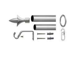 Bestlivings Stilgarnitur Set Ausziehbar 120 bis 230 cm Lilie Silber* Gardinenstangen