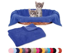 Bestlivings Tierdecke Katzendecke Mikrofaser 60 x 80 cm Blau* Überwürfe