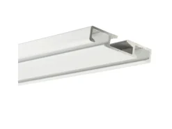 Bestlivings Vorhangschiene 240 cm Aluminium Weiß 2 Lauf / 2 x 120 cm
