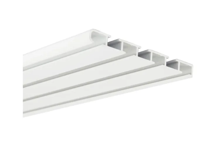 Bestlivings Vorhangschiene 480 cm Aluminium Weiß 4 Lauf / 4 x 120 cm* Gardinenschienen