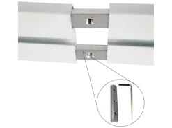 Bestlivings Vorhangschiene Aluminium 300 cm Weiß 1 Lauf / 120 cm & 2 x 90 cm