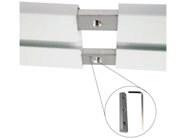 Bestlivings Vorhangschiene Aluminium 300 cm Weiß 1 Lauf / 120 cm & 2 x 90 cm