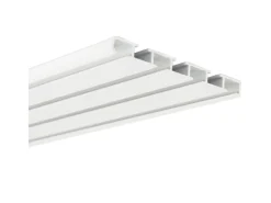 Bestlivings Vorhangschiene Aluminium Weiß 4 Lauf 90 cm