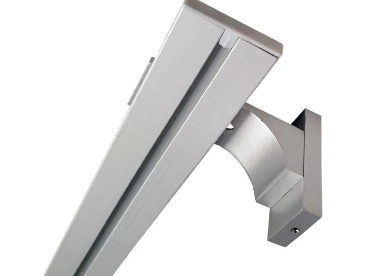 Bestlivings Vorhangschiene Aluminium inkl. Wandträger Silber 1 Lauf 120 cm* Gardinenschienen