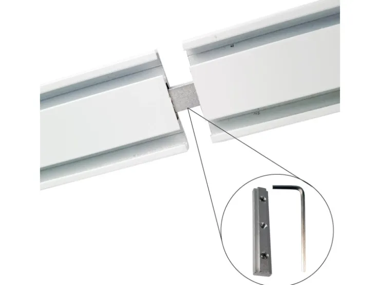 Bestlivings Vorhangschiene 420 cm Aluminium Weiß 2 Lauf / 2 x 120 cm & 2 x 90 cm* Gardinenschienen