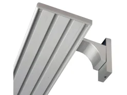 Bestlivings Vorhangschiene 210 cm Aluminium inkl. Wandträger Silber 4 Lauf / 90 cm & 120 cm* Gardinenschienen