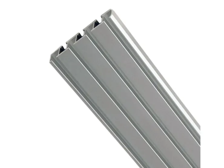 Bestlivings Vorhangschiene Aluminium Silber 3 bis 4 Lauf 120 cm* Gardinenschienen