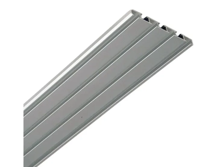 Bestlivings Vorhangschiene Aluminium Silber 3 bis 4 Lauf 120 cm* Gardinenschienen