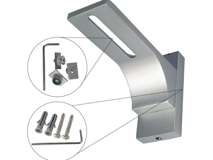 Bestlivings Wandträger für Aluminium Vorhangschiene Silber 1 bis 2 Lauf