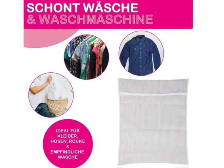 Bestlivings Wäschenetz 50 x 70 cm Inkl. Reißverschluss Bis 3 Kg 2 Stück* Reinigung