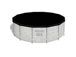Bestway Stahlrahmen-Pool Set Steel Pro Max Frame Ø 427 x 122 cm Rund Grau* Leitern