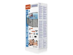 Bestway Stahlrahmen-Pool Set Steel Pro Max Frame Ø 427 x 122 cm Rund Grau* Leitern