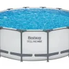Bestway Stahlrahmen-Pool Set Steel Pro Max Frame EU Ø 427 x 122cm Rund Lichtgrau