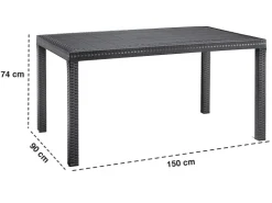 BICA Lido Wetterfestes Balkonset 5-tlg. mit 4 Sessel inkl. Sitzkissen und Tisch Houston Graphit* Kissen|Sessel