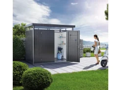Biohort Metall-Gerätehaus HighLine 4,6 m² Doppeltür* Metallregale