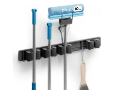 Björn&Schiller Gerätehalter Wandhalterung Aluminium 4 Besenhalter 5 Haken bis 10 kg* Weitere Regale
