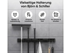 Björn&Schiller Gerätehalter Wandhalterung Aluminium 4 Besenhalter 5 Haken bis 10 kg* Weitere Regale