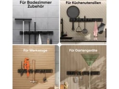 Björn&Schiller Gerätehalter Wandhalterung Aluminium 4 Besenhalter 5 Haken bis 10 kg* Weitere Regale
