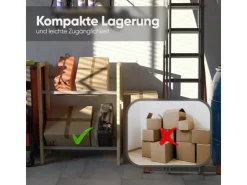 Björn&Schiller Getränkekistenregal für 4 Kisten – Regal aus Bambus und Metall mit Antirutschfüßen* Metallregale