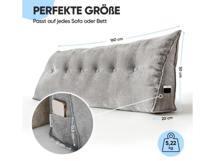 Björn&Schiller Rückenkissen 160 cm mit Waschbarem Bezug