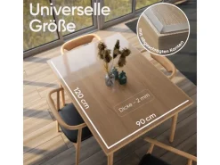 Björn&Schiller Tischschutzfolie 90x120 cm Transparent 2 mm PVC* Tischdecken