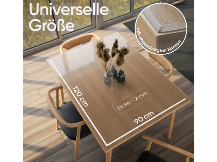 Björn&Schiller Tischschutzfolie 90x120 cm Transparent 2 mm PVC* Tischdecken