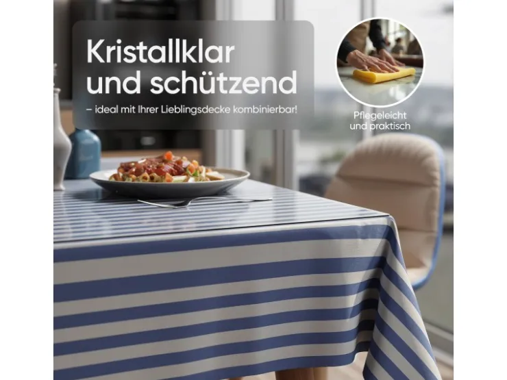 Björn&Schiller Tischschutzfolie 90x120 cm Transparent 2 mm PVC* Tischdecken