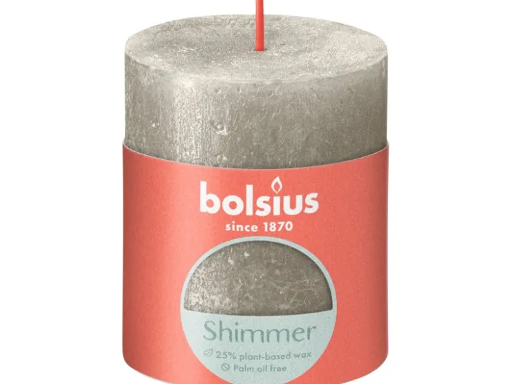 Bolsius Rustik-Kerze Shimmer 80/68 mm* Kerzen