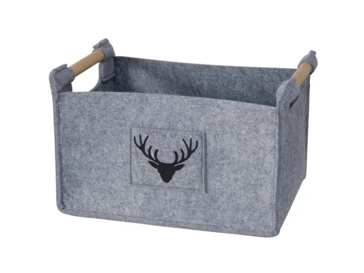 Boltze Aufbewahrungskorb Karly Groß 32 cm x 35 cm x 50 cm Grau* Dekorative Figuren