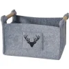 Boltze Aufbewahrungskorb Karly Mittel 30 cm x 31 cm x 43 cm Grau* Dekorative Figuren