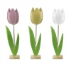 Boltze Dekoaufsteller Tulip 3-fach Sortiert 30 cm x 5 cm x 7 cm Rosa-Weiß