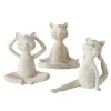 Boltze Home Deko-Figur Yoga Katze 3-fach Sortiert 15 cm x 6 cm x 14,5 cm Beige
