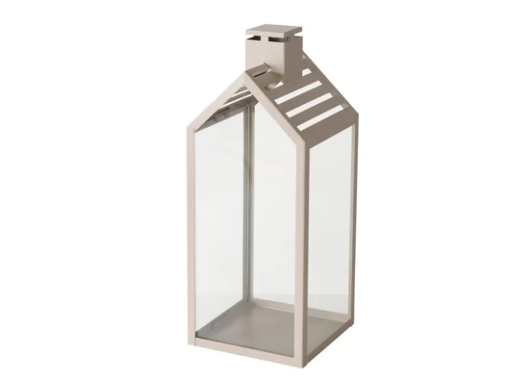 Boltze Home Laterne Cody Groß 35 cm x 14 cm x 14 cm Beige