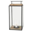 Boltze Home Laterne Damiano Klein 35 cm x 15 cm x 15 cm Schwarz-Natur