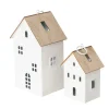 Boltze Home Laterne Solna 2-er Set Weiß-Natur