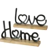 Boltze Home Schriftzug Love Home 2-fach Sortiert 17,7 cm x 30,6 cm Natur-Schwarz* Dekorative Figuren