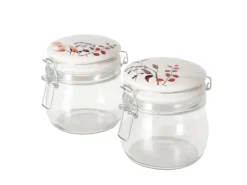Boltze Home Vorratsglas Brinja 2-fach Sortiert Weiß-Transparent* Geschenkartikel